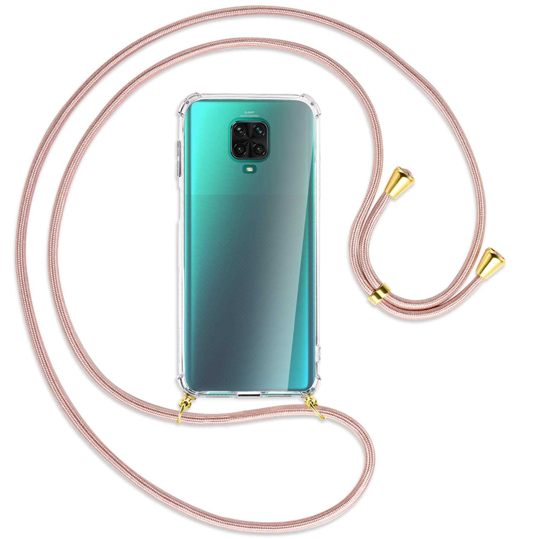 MTB MORE Pro, Umhänge-Hülle / Note Xiaomi, Redmi Rosegold Kordel, Gold mit ENERGY Redmi 9 Note Backcover, 9S