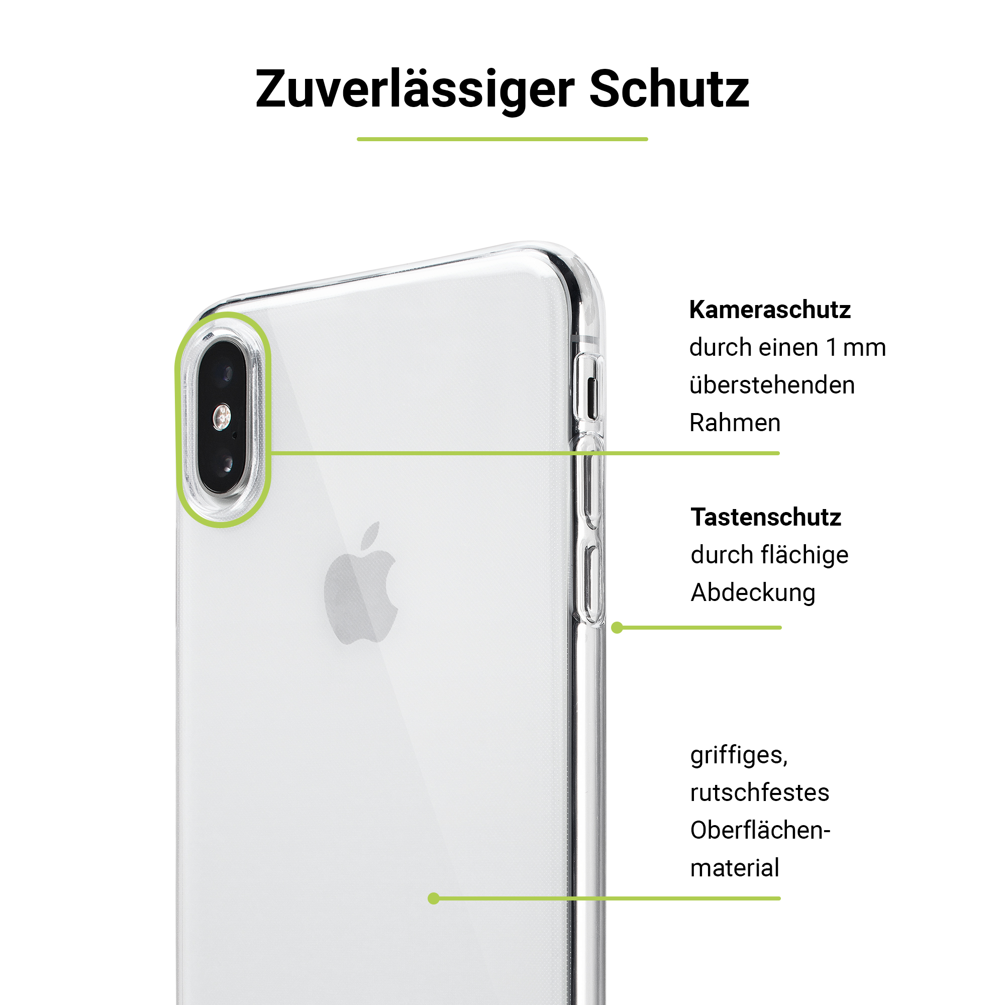 iPhone Xs NoCase, Max, ARTWIZZ Transparent Backcover, Apple,