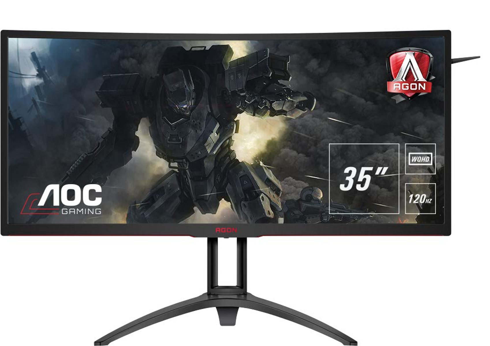 Monitor - AOC AG352UCG6, 35", Curvo, 4ms, QHD, HDMI, DisplayPort, Inclinable, 300 cd/m², NVIDIA G-Sync, Negro