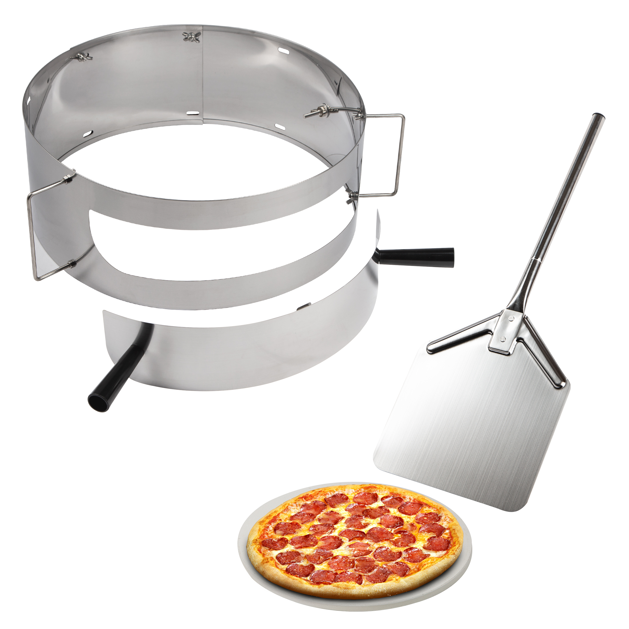 MEATEOR Pizzaring Kugelgrills zum Aufsetzen auf Silber Pizzaring