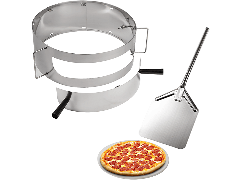 Kugelgrills Aufsetzen zum Silber Pizzaring Pizzaring, MEATEOR auf