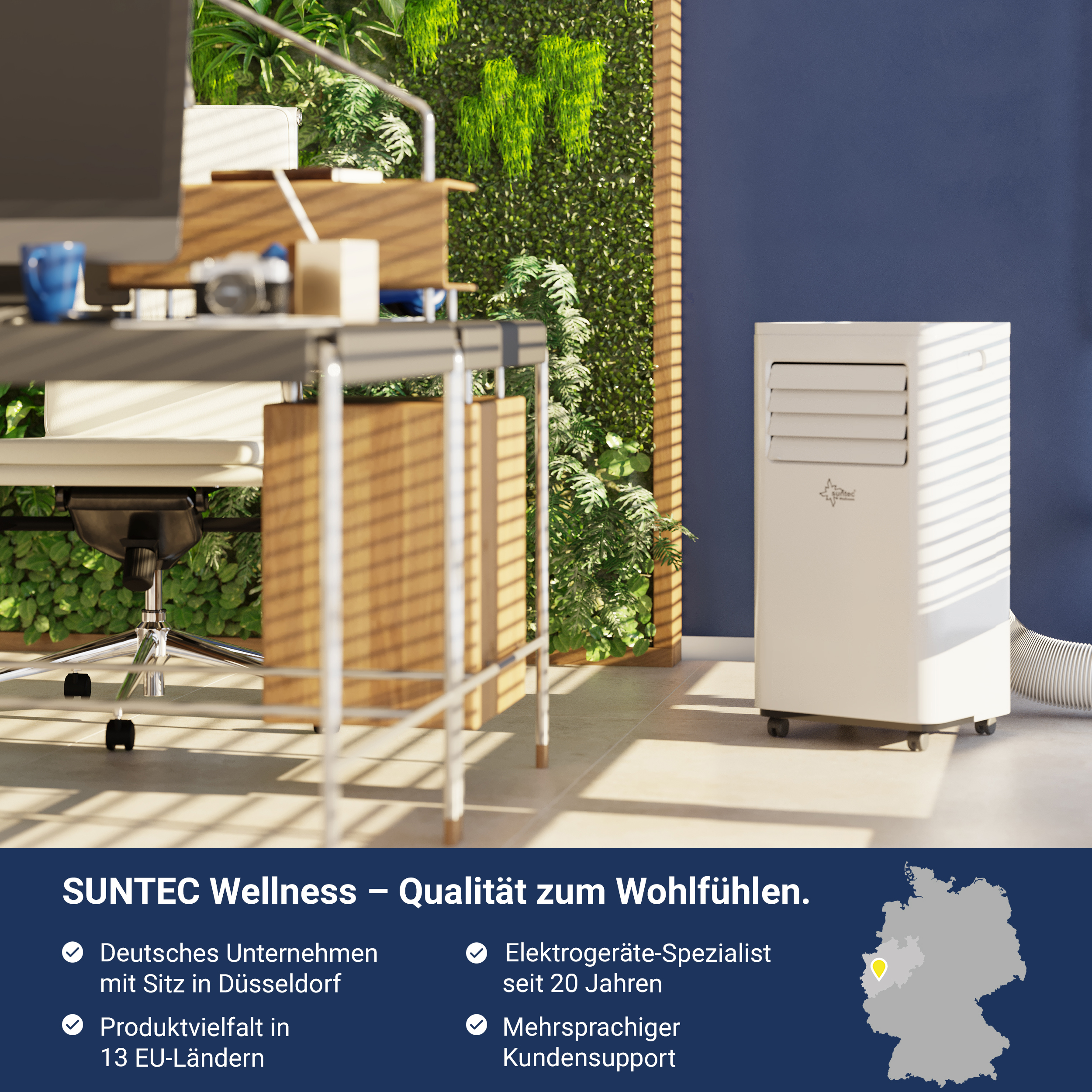 A) SUNTEC 25 (Max. EEK: Eco APP m², Klimagerät 2.0 Impuls Weiß mobiles R290 Raumgröße: