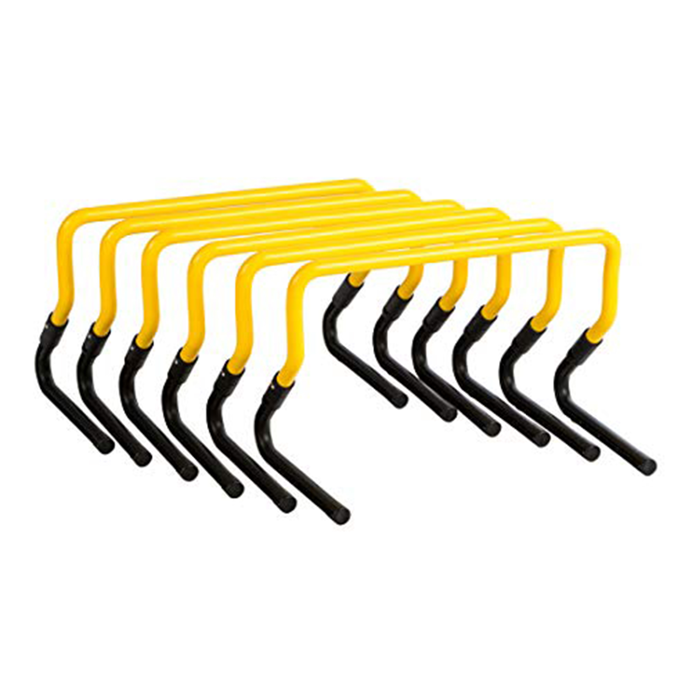 ZOOMYO Koordinationshürden, 6-teiliges Set, in nutzbar, Profitraining Hürdenset Koordinationsstangen, Gelb/Schwarz für zwei Höhen