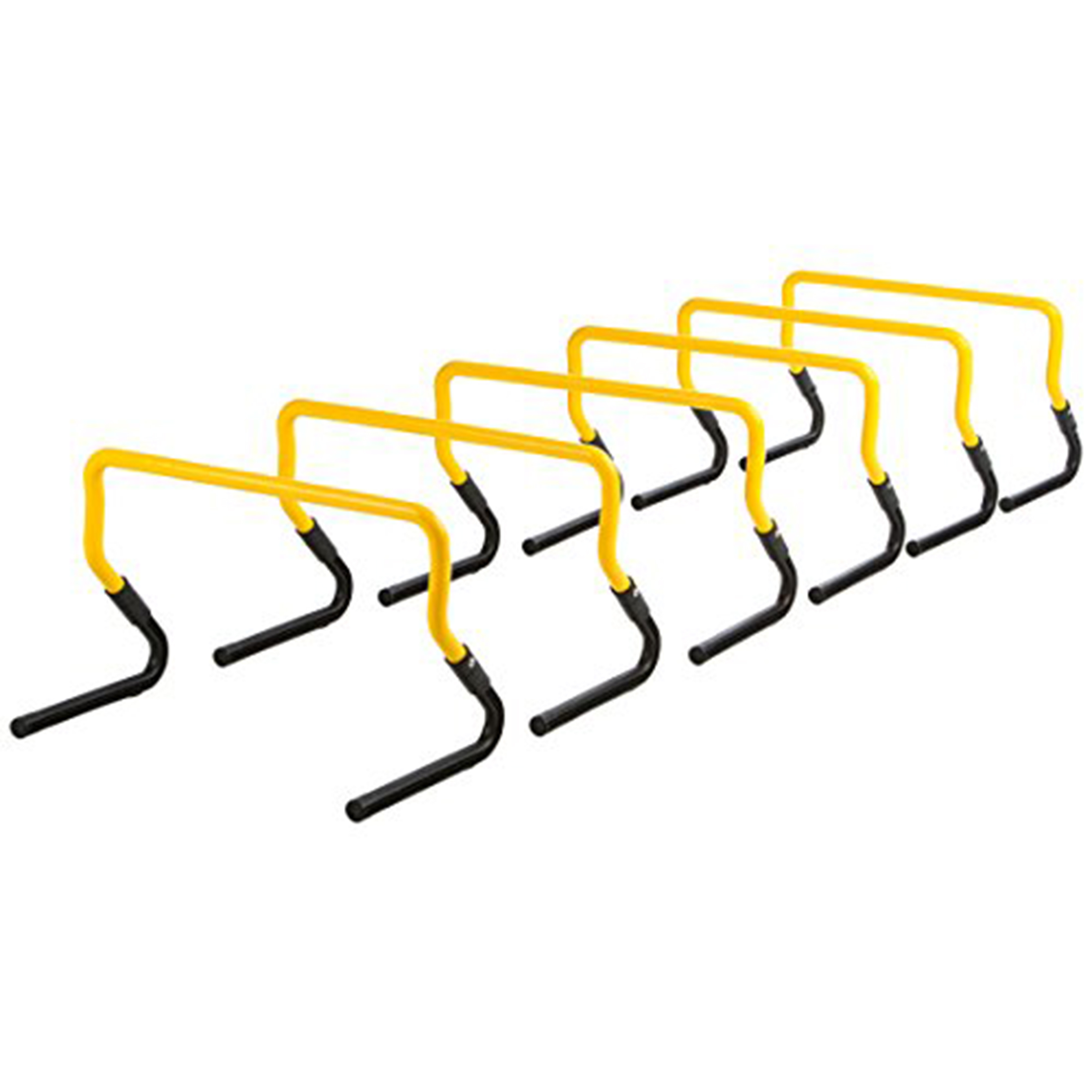 Koordinationshürden, in Gelb/Schwarz für Set, 6-teiliges nutzbar, Höhen Koordinationsstangen, zwei Hürdenset ZOOMYO Profitraining