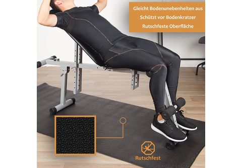 ZOOMYO Fitness Multifunktionsmatte, 200 x 90 cm, Matte für Fitnessgeräte,  als Schutzmatte beim Training Multifunktion Fitness matte, anthrazit