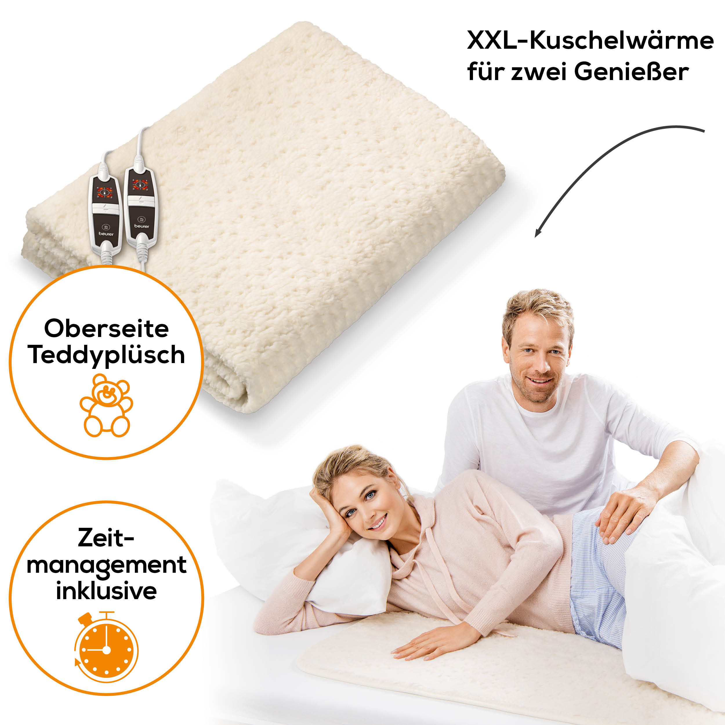 BEURER Doppel-Wärmeunterbett UB 56 Teddy Double Heizdecke