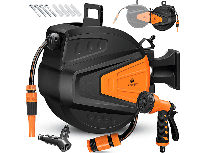 KESSER 19728 Schlauchtrommel 30m Schlauchaufroller, orange MediaMarkt