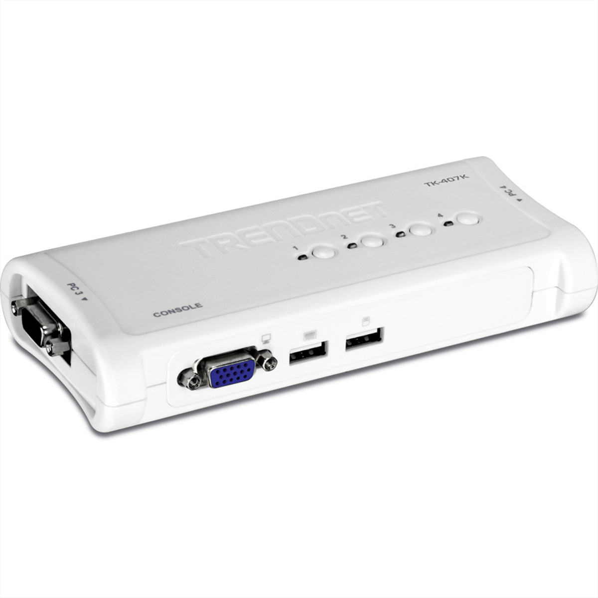 4-Port (KVM)-Switches Kit TK-407K KVM TRENDNET USB Tastatur/Video/Maus Switch