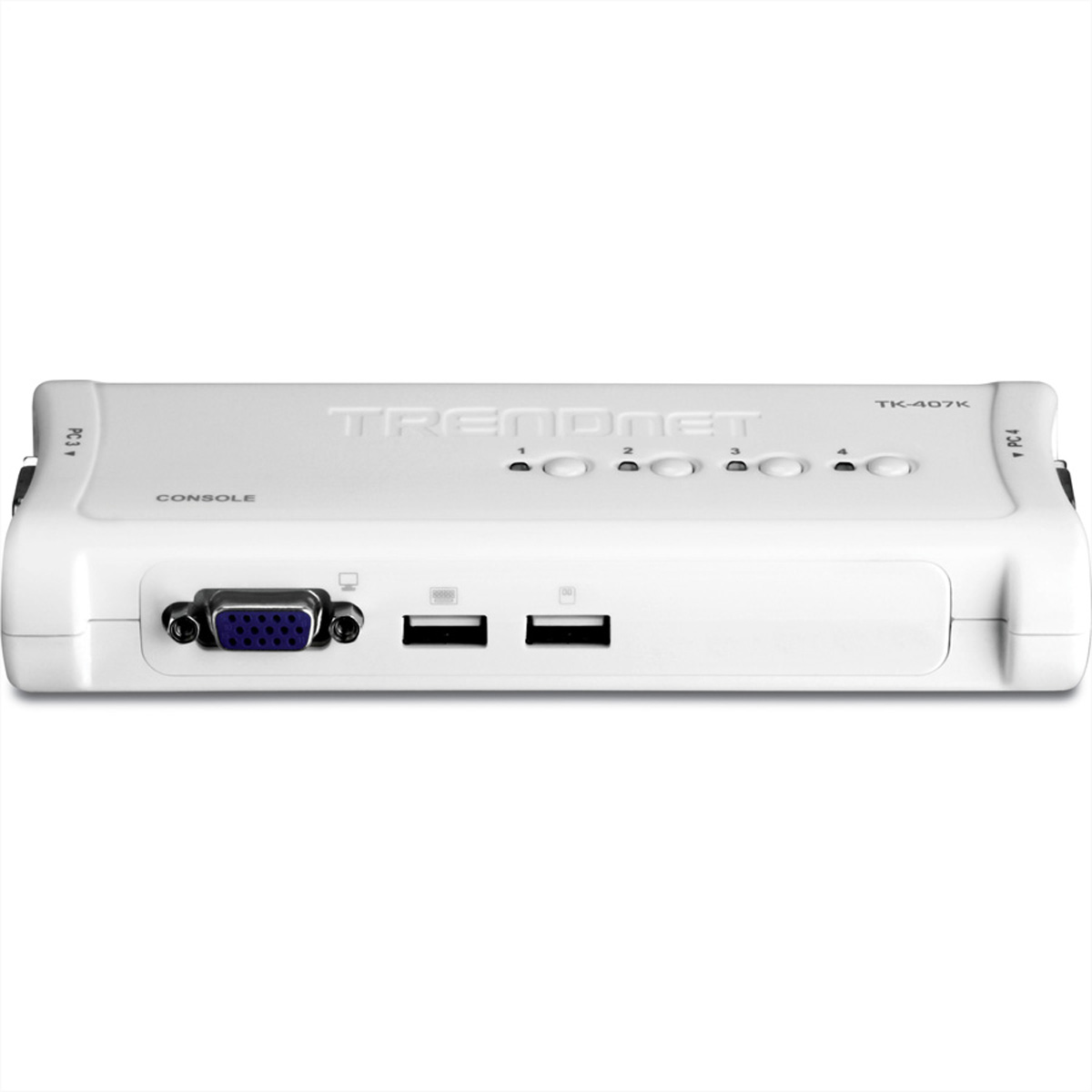 4-Port (KVM)-Switches Kit TK-407K KVM TRENDNET USB Tastatur/Video/Maus Switch