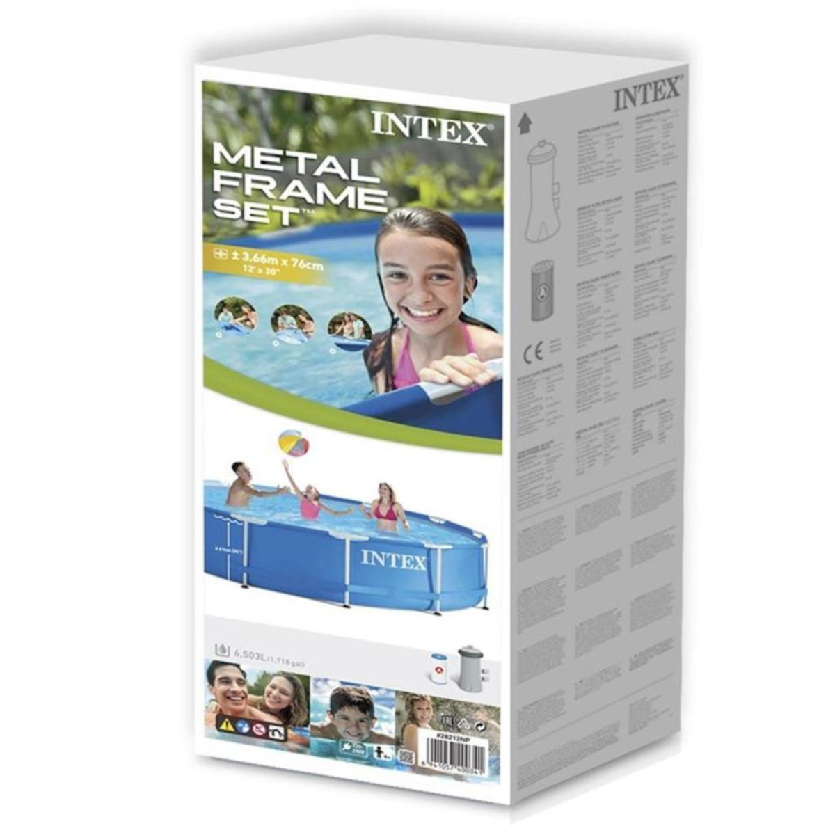 INTEX Frame Pool, Filterpumpe Pool blau inkl. Metal