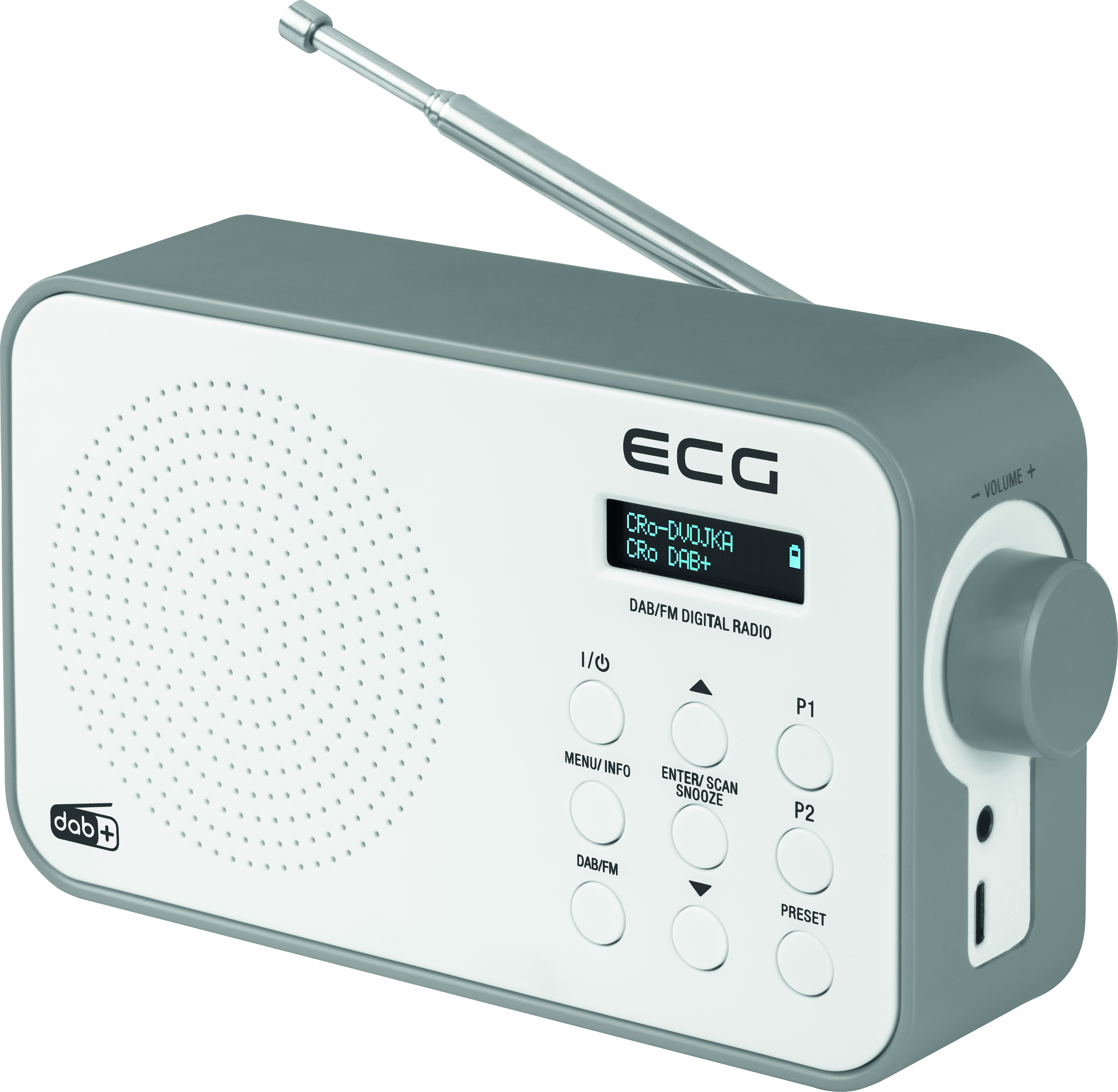 ECG RD 110 Weiss | FM FM, FM Tragbares Tuner Weiß | Kopfhörerausgang | LCD DAB+, | Matrix Radio, DAB+ | / Alarmauswahl