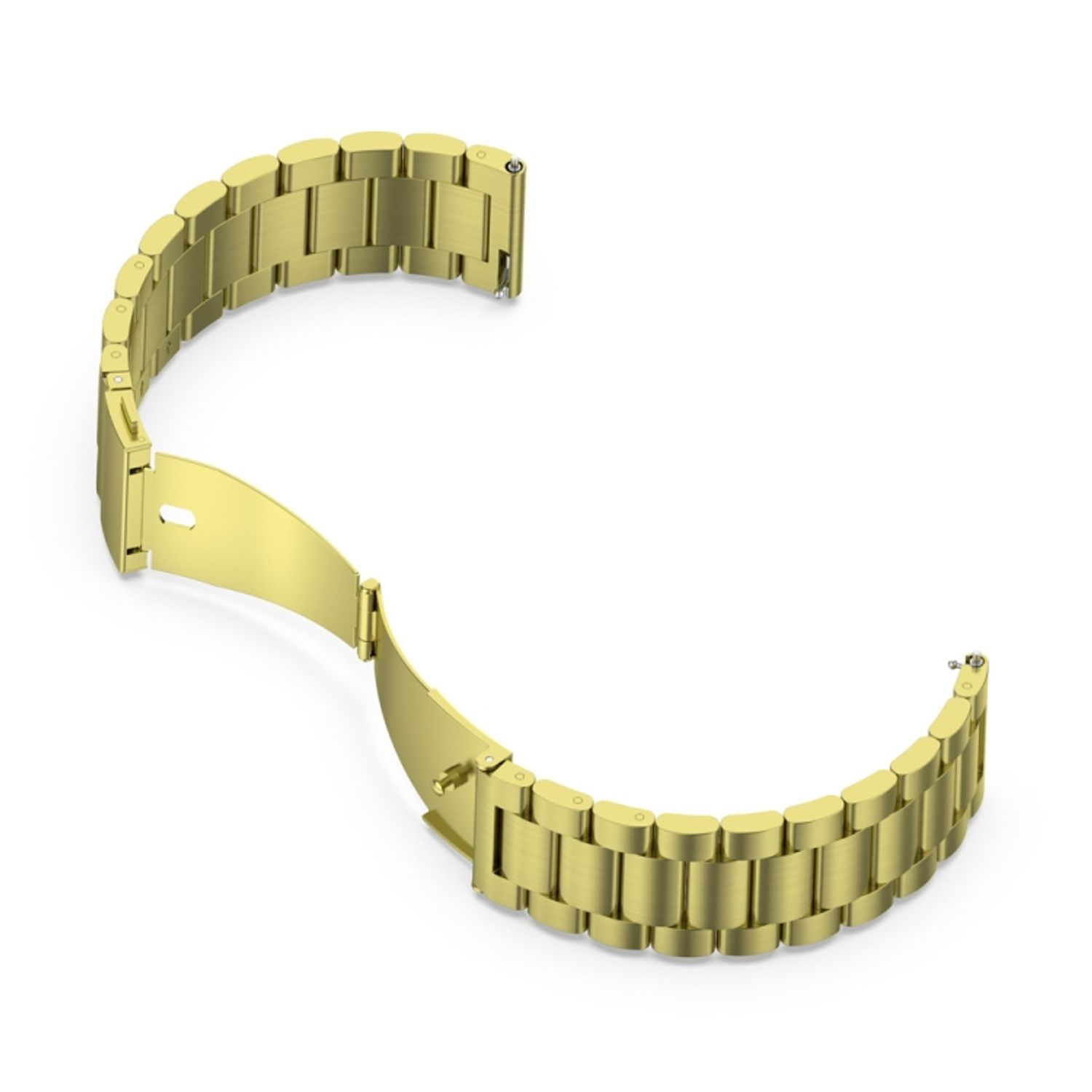 Goldenes Uhrenarmband, geöffnet und teilweise geöffnet.