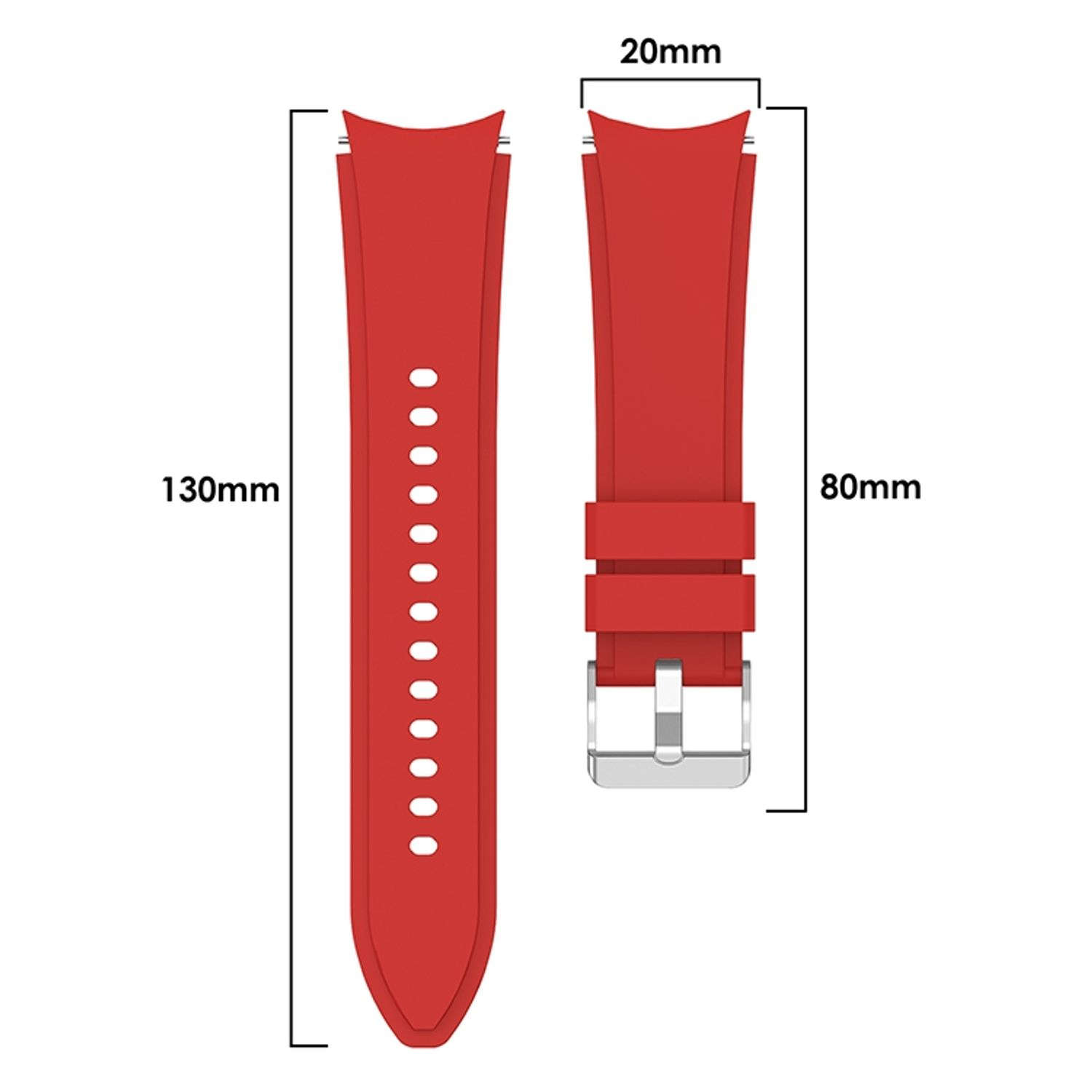 KÖNIG DESIGN Rot Watch Galaxy 40mm, Sportarmband, Samsung, Ersatzband, 4