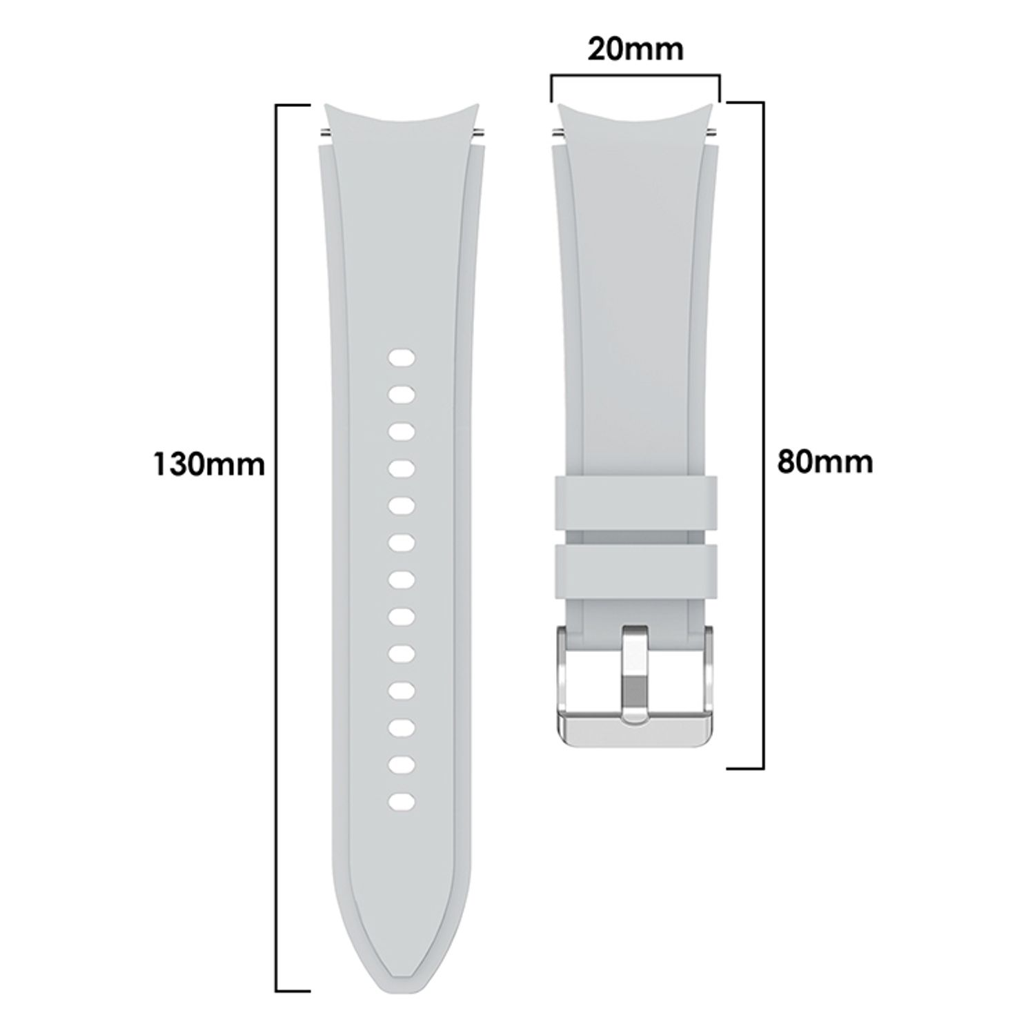 KÖNIG DESIGN Sportarmband, Ersatzband, 44mm, Samsung, 4 Watch Grau Galaxy