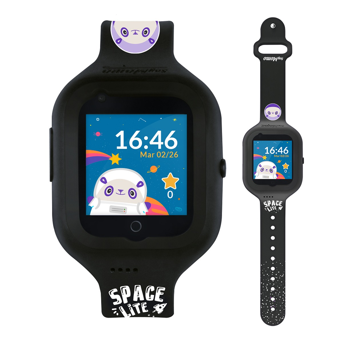 Lite Silikon, Schwarz 10 Space Smartwatch cm, Kinder SOYMOMO