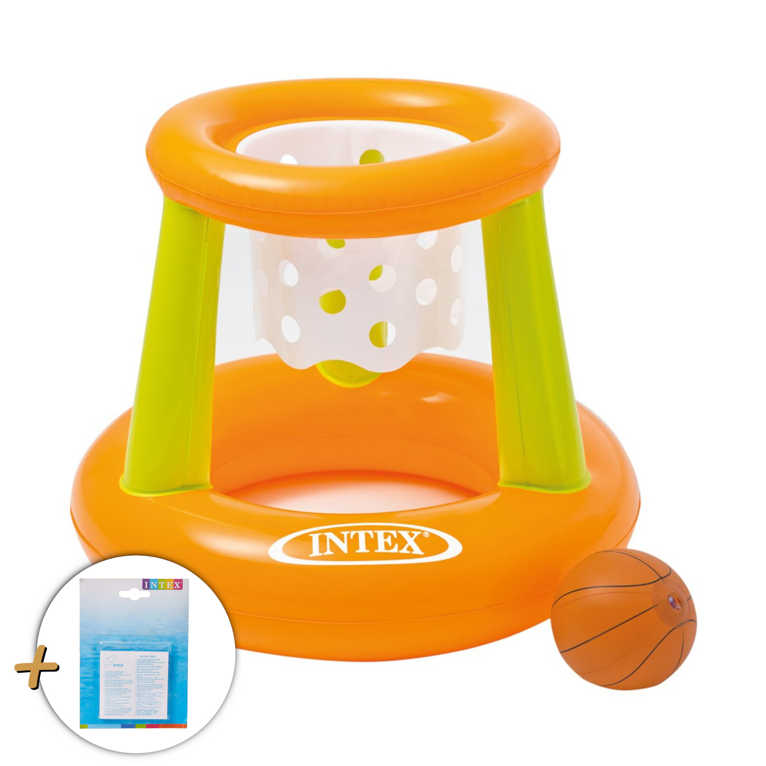 + Wasserspiel, Hoops mehrfarbig Floating Reparaturflicken 58504NP extra INTEX