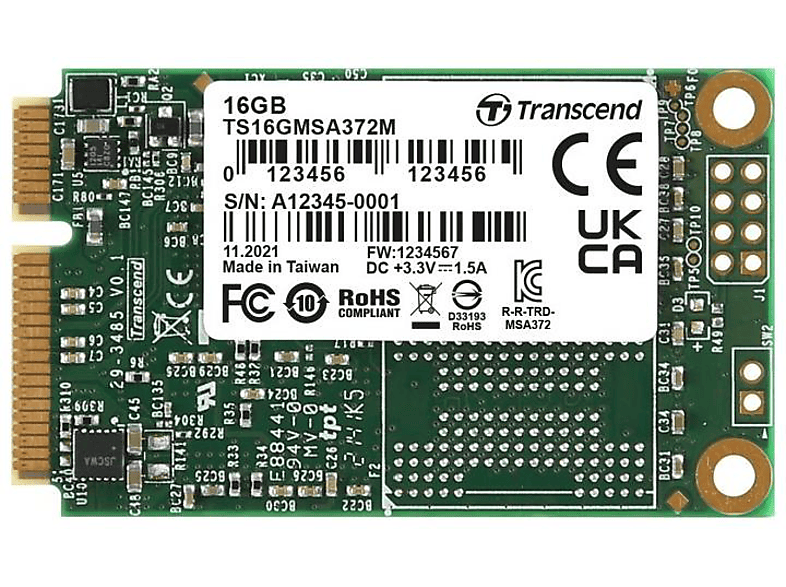 TRANSCEND TS16GMSA372M, 16 GB, SSD, 2,5 Zoll, intern | Interne 2,5 Zoll HDD Festplatten