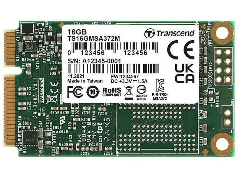 TRANSCEND TS16GMSA372M, 16 Zoll, 2,5 intern GB, SSD