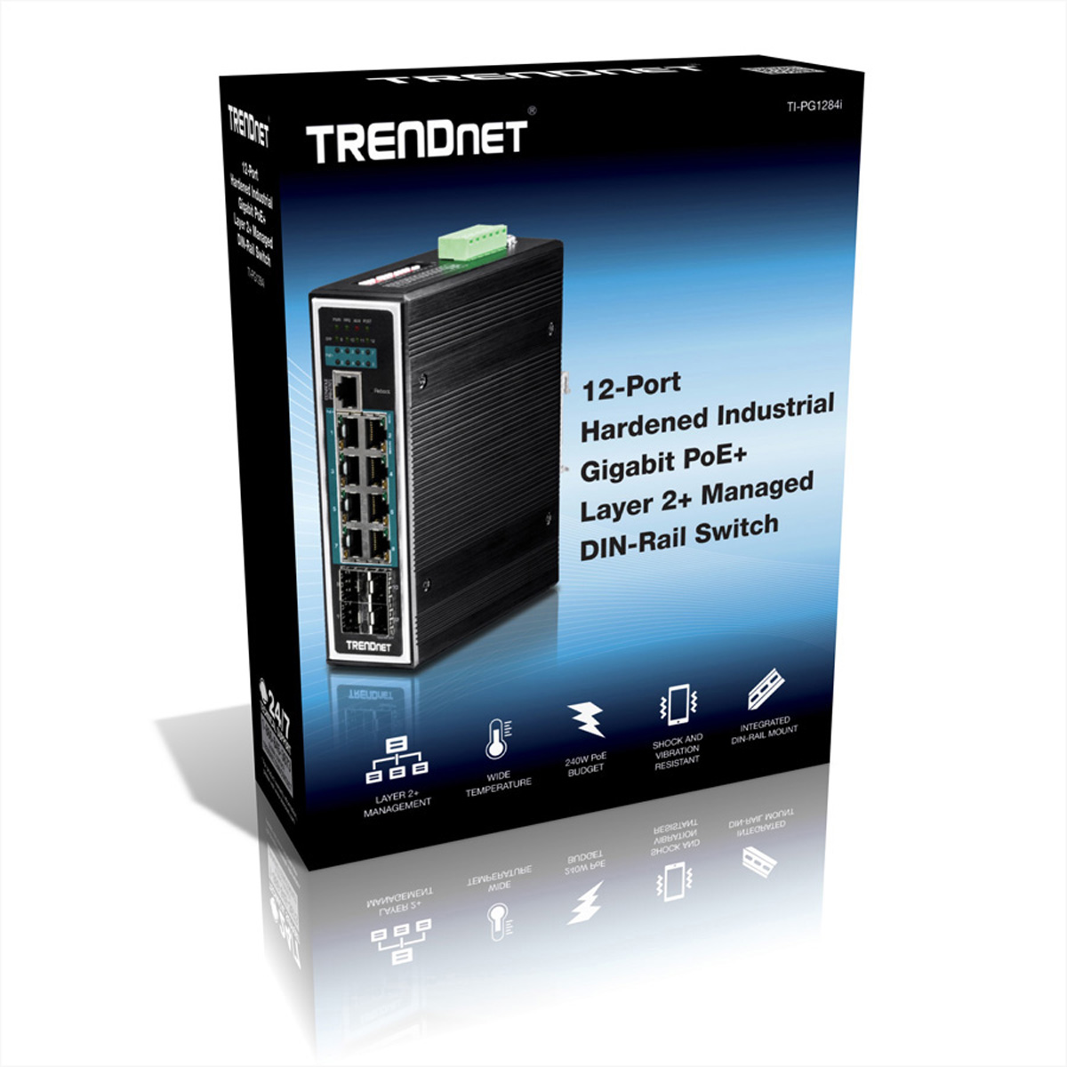 TRENDNET Netzwerk-Switches TI-PG1284i Rail Port 12 Switch