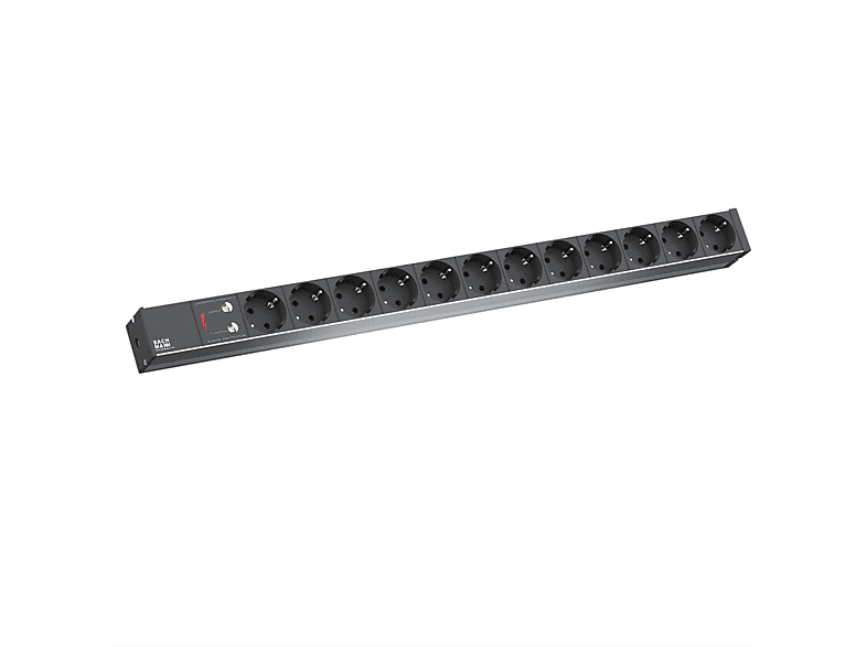 BACHMANN IT PDU ALU 1HE 12x Schutzkontakt, Zuleitung mit Schutzkontaktstecker 19\