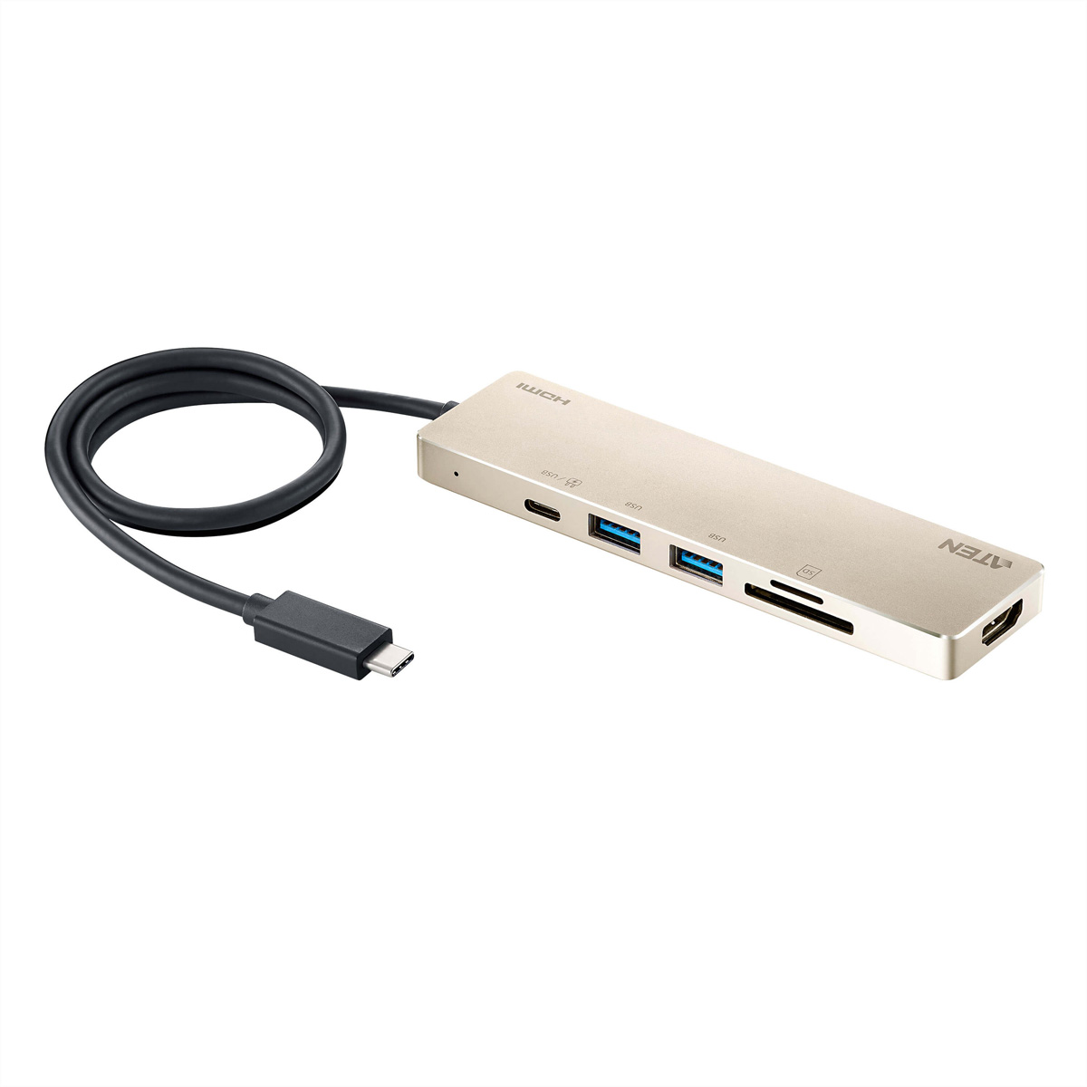 Dockingstation, Multiport USB-C mit UH3239 ATEN Dockingstation Passthrough Mini silberfarben Power