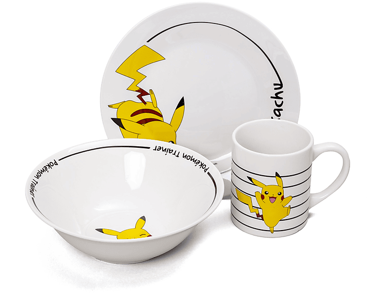 Frühstücksset (Schale, Teller, Tasse) - Pokémon - Pikachu