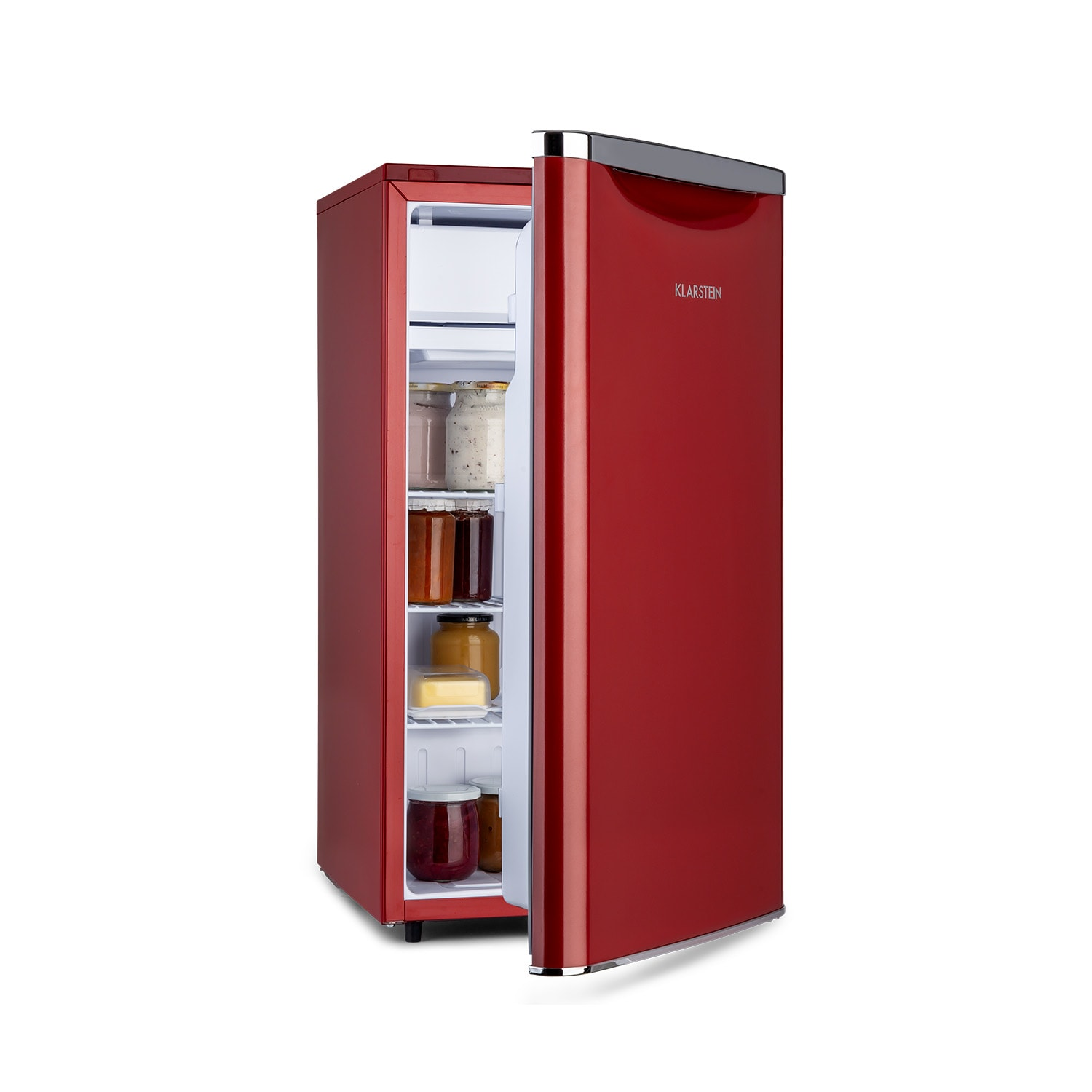 Yummy hoch, 84 (F, cm Rot) KLARSTEIN Mini-Kühlschrank