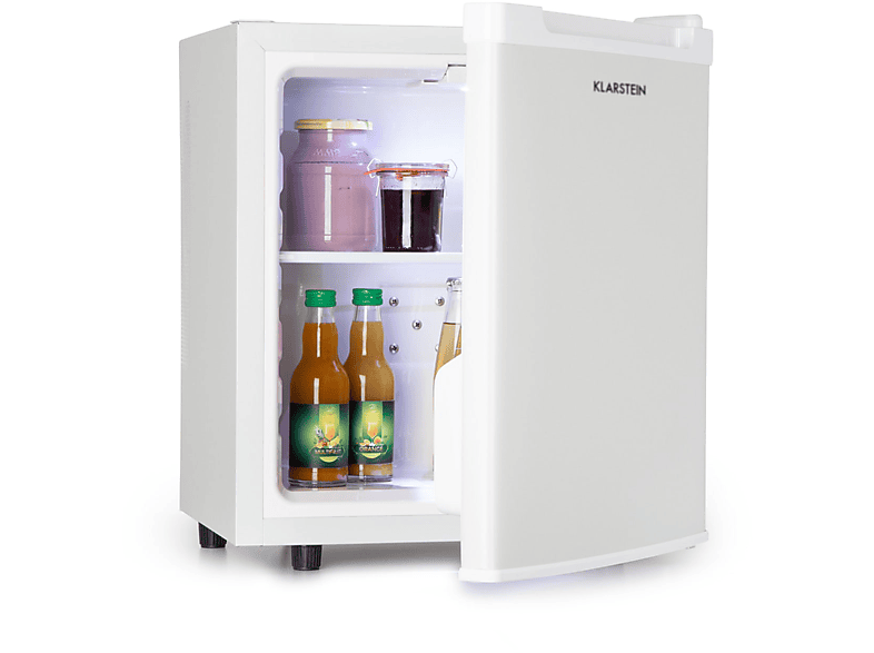 KLARSTEIN Silent Cool Mini-Kühlschrank (G, 47,5 cm hoch, Weiß) | Mini Kühlschrank