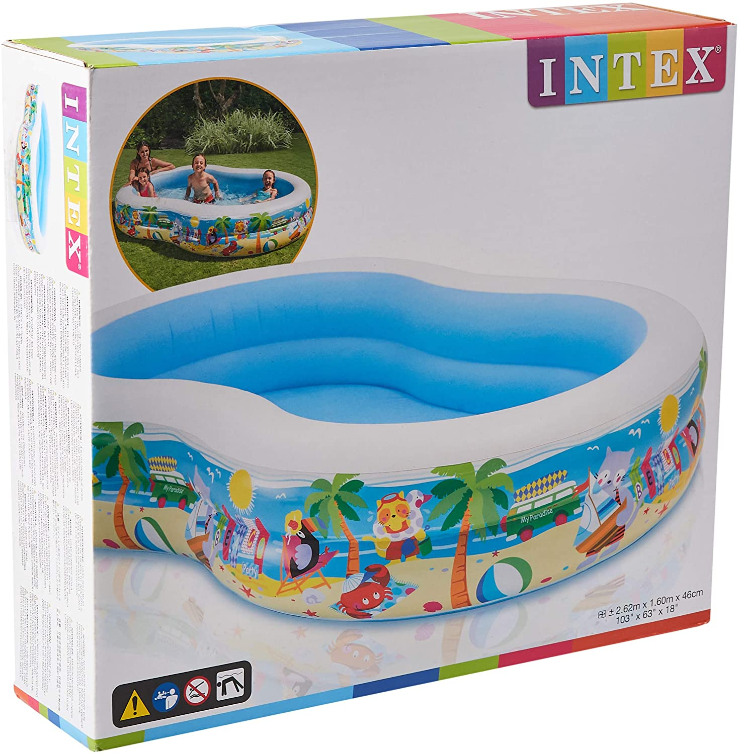 INTEX 262x160x46cm mehrfarbig Paradise Planschbecken,