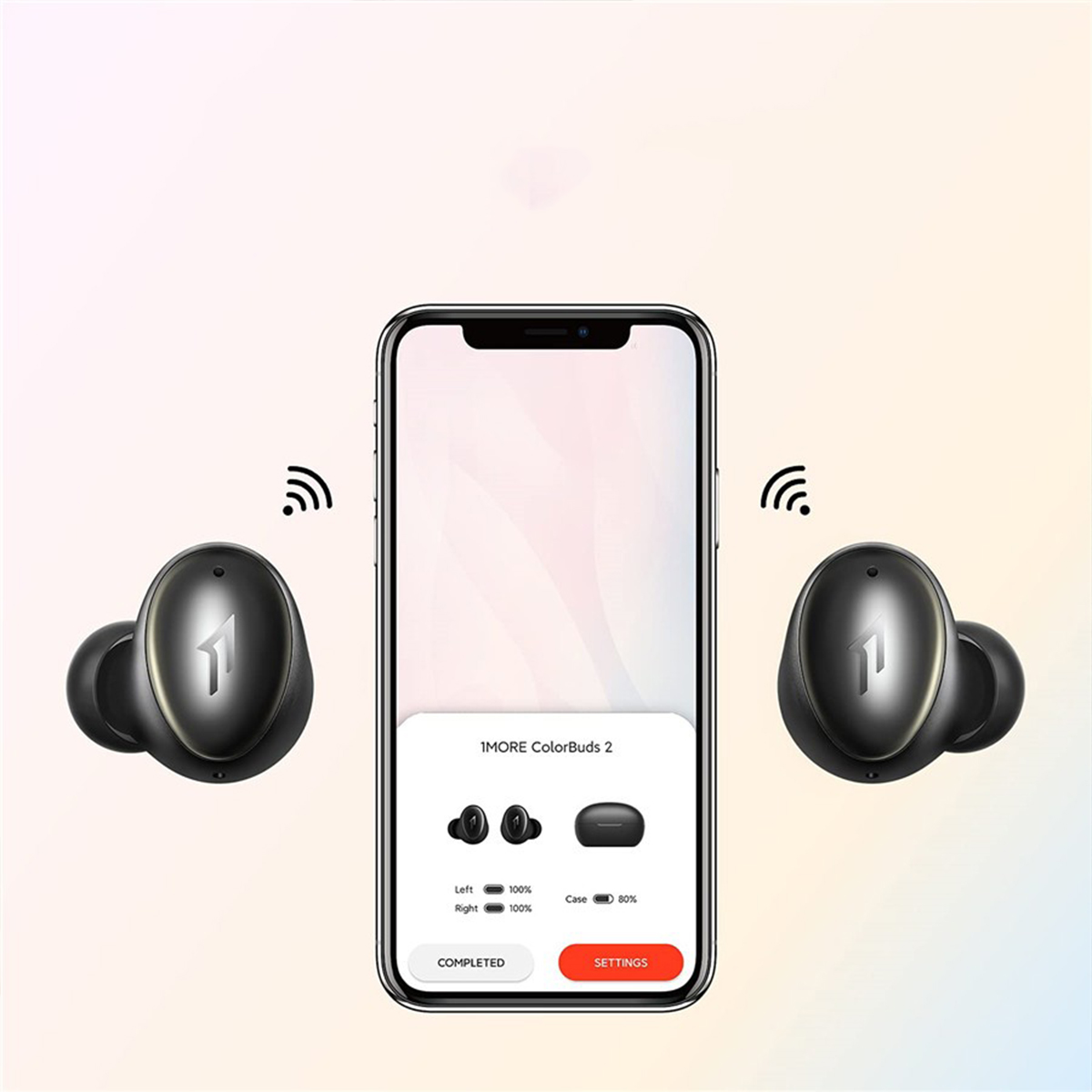 Aufladen, 1MORE Kopfhörer In-ear 2 Bluetooth Kabellos ColorBuds Schwarz ES602