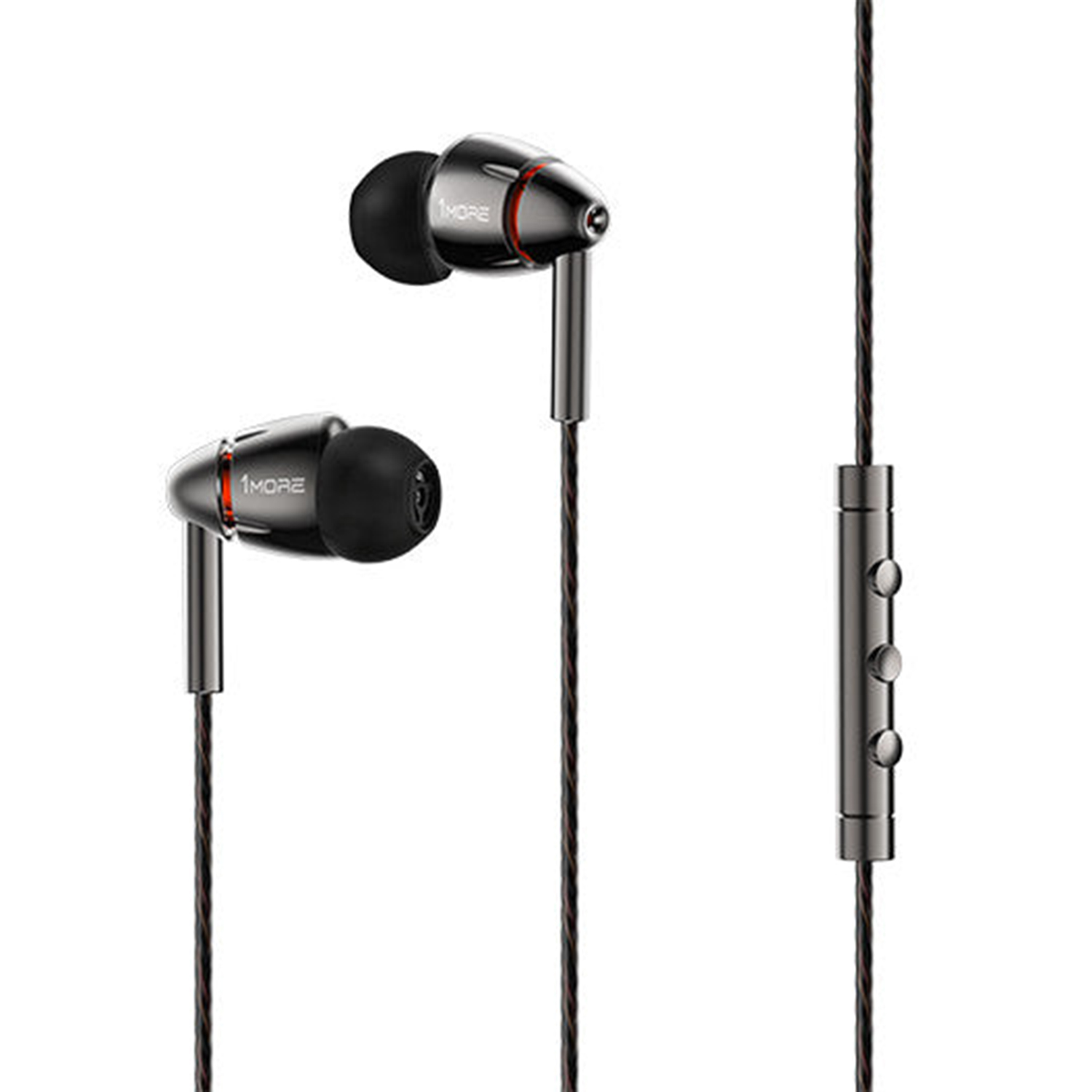 1MORE E1010 In-Ear-Kopfhörer mit zwei Kopfhörer In-ear Treibern, Silber