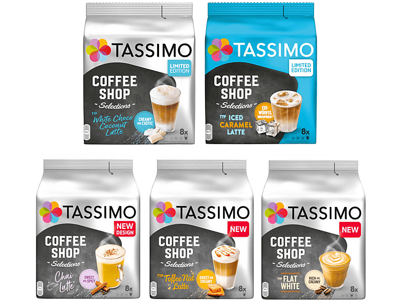 TASSIMO Coffee Shop Selections Vielfaltspaket 5 Sorten 40 Getränke