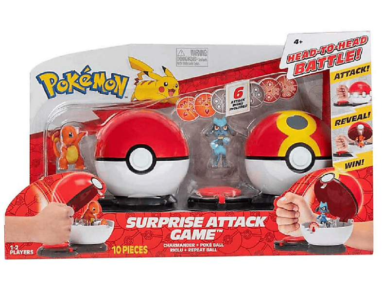POKÉMON Pokeball Surprise Attack Game Glumanda & Riolu Spielfiguren | Nintendo