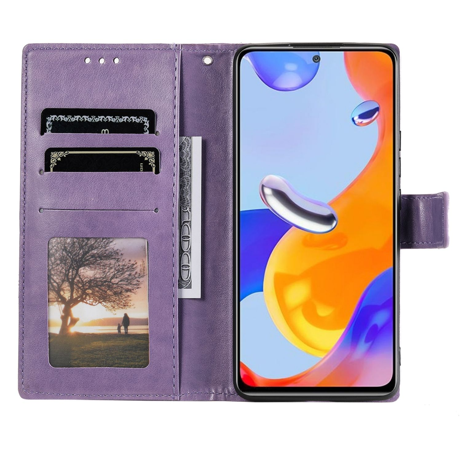 KÖNIG DESIGN 5G, Note 11 Redmi / Note Xiaomi, Lila Pro Pro+ Case, Bookcover, 11 Book