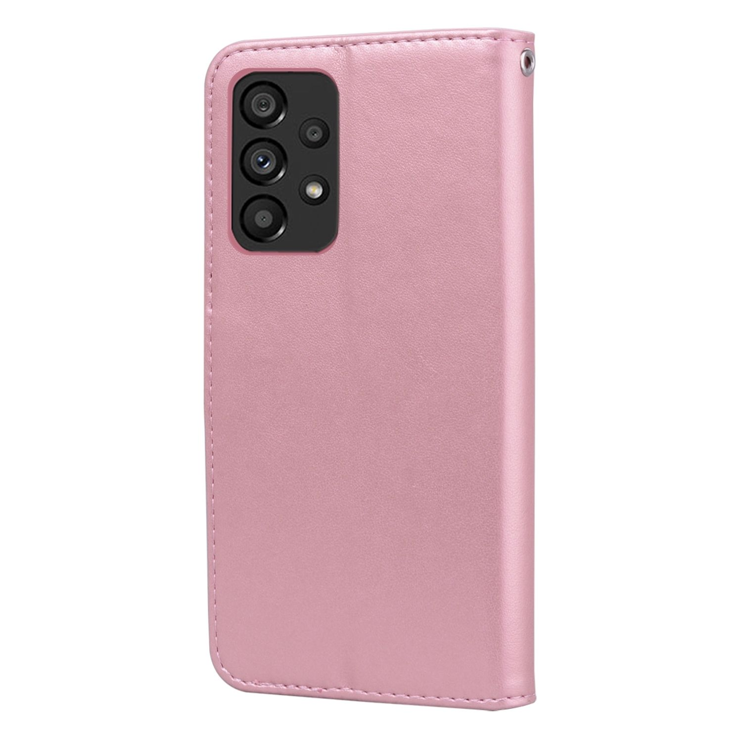 Rosa Handyhülle mit Kameralöchern. Das Telefon ist in der Hülle nicht sichtbar.