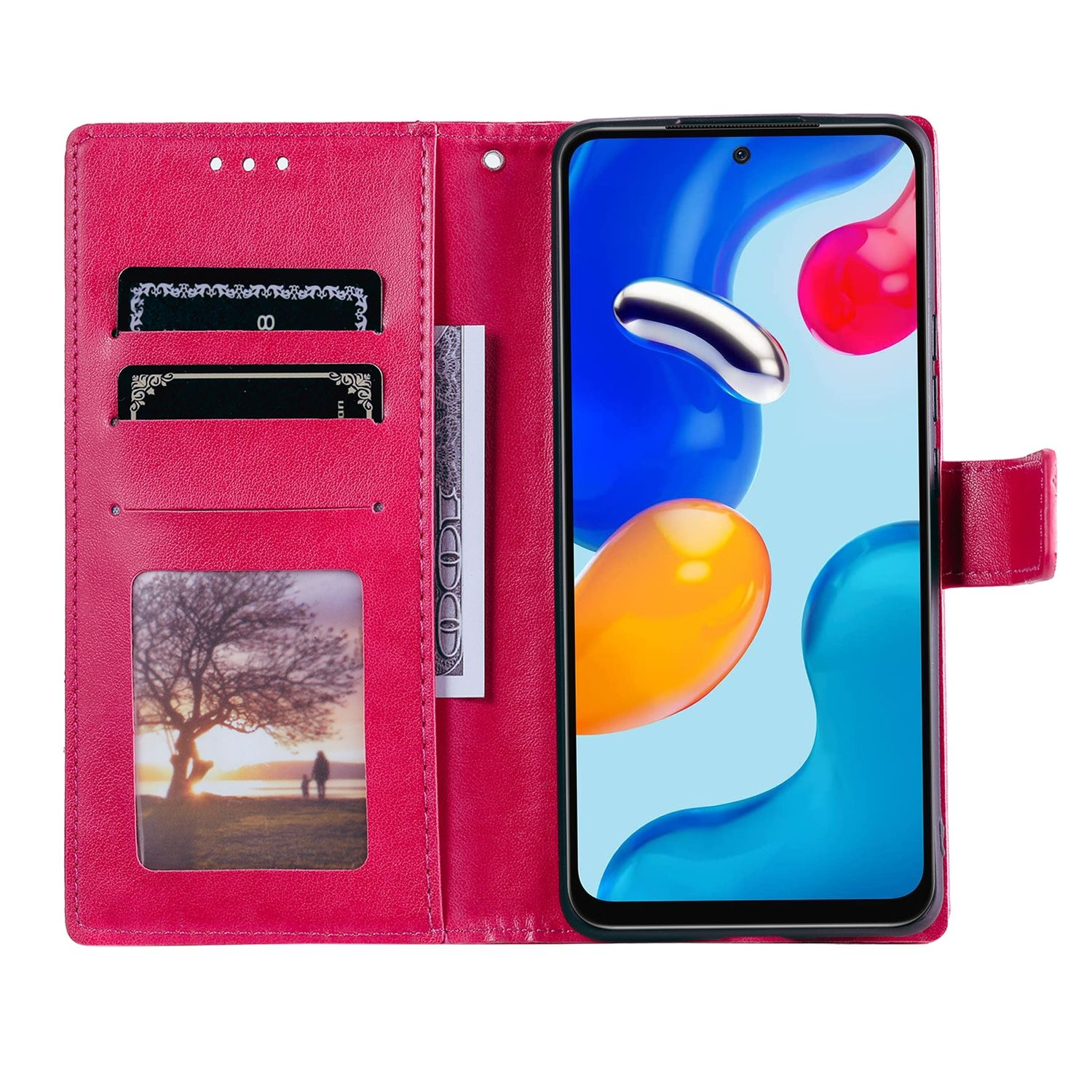 KÖNIG DESIGN Case, Note Note 11S Bookcover, 11 Rot / Book Global, Xiaomi, Redmi