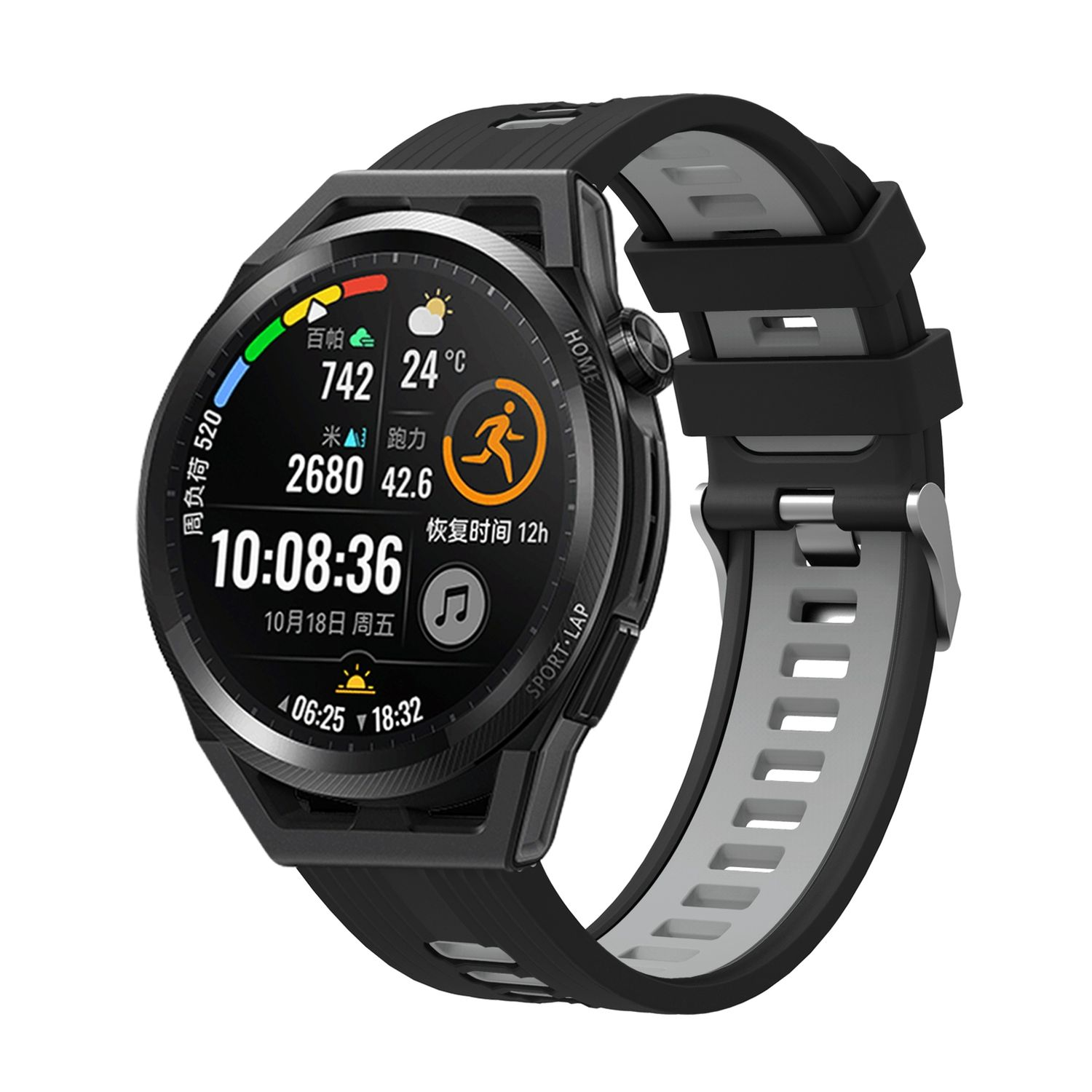 KÖNIG DESIGN Sportarmband, Ersatzband, Huawei, 3 42mm, GT Schwarzgrau Watch