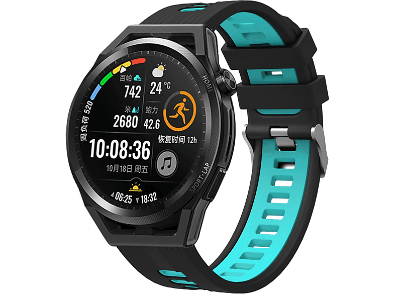 Elektronikgeschäft KÖNIG DESIGN Sportarmband, Ersatzband, Huawei, 3 Blau Schwarz 42mm, GT Watch