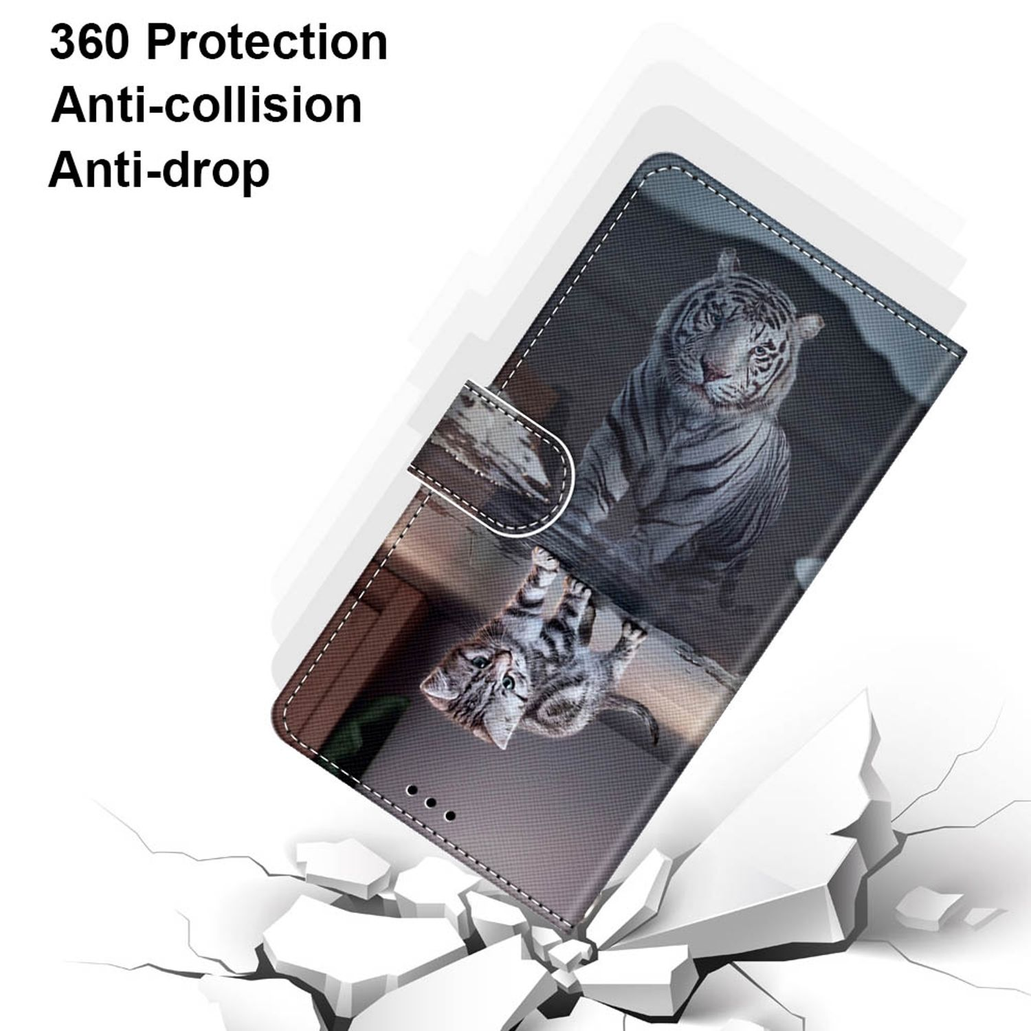 Book DESIGN S22 Katze zum Galaxy Ultra 5G, Case, Tiger Bookcover, KÖNIG Samsung, wird