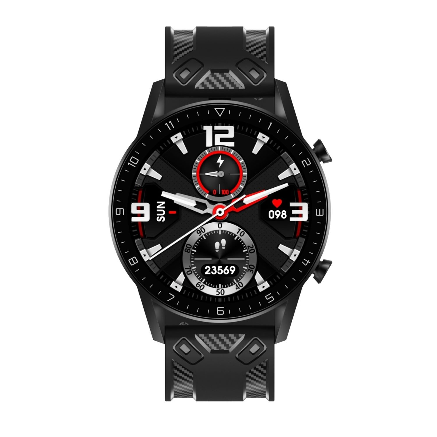 GT DESIGN KÖNIG Watch Ersatzband, 2 Sportarmband, Huawei, 46mm, Schwarz