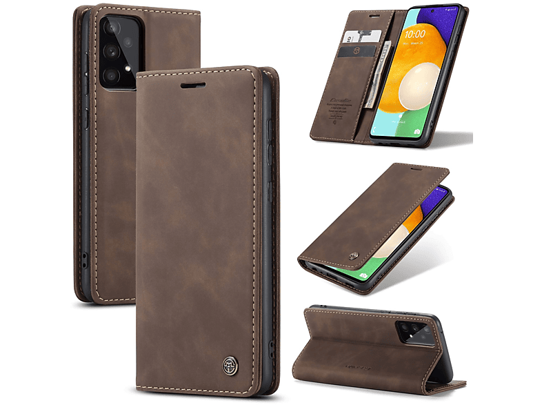 KÖNIG DESIGN Book Case, Bookcover, Samsung, Galaxy A53 5G, Kaffee