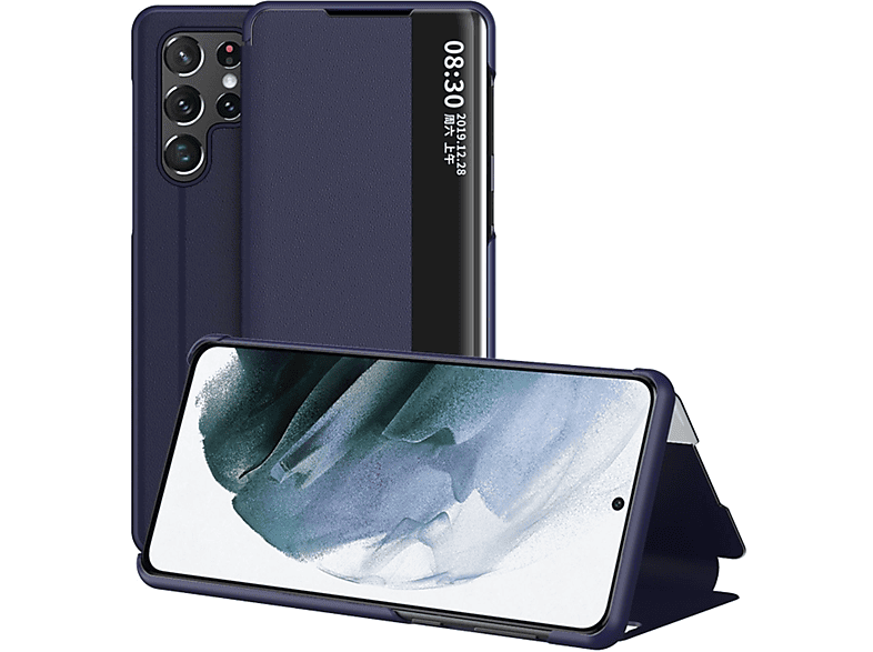 KÖNIG DESIGN Book Case, Bookcover, Samsung, Galaxy S22 Ultra Blau 5G