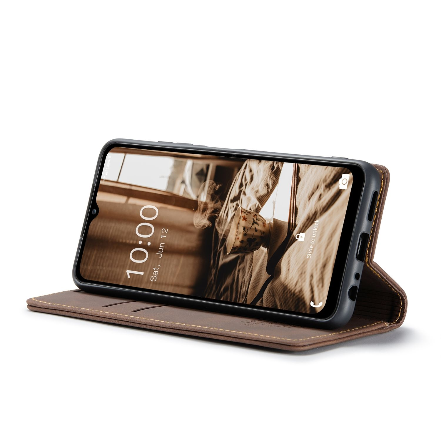 KÖNIG DESIGN Book Case, Galaxy Samsung, A13 5G, Bookcover, Kaffee