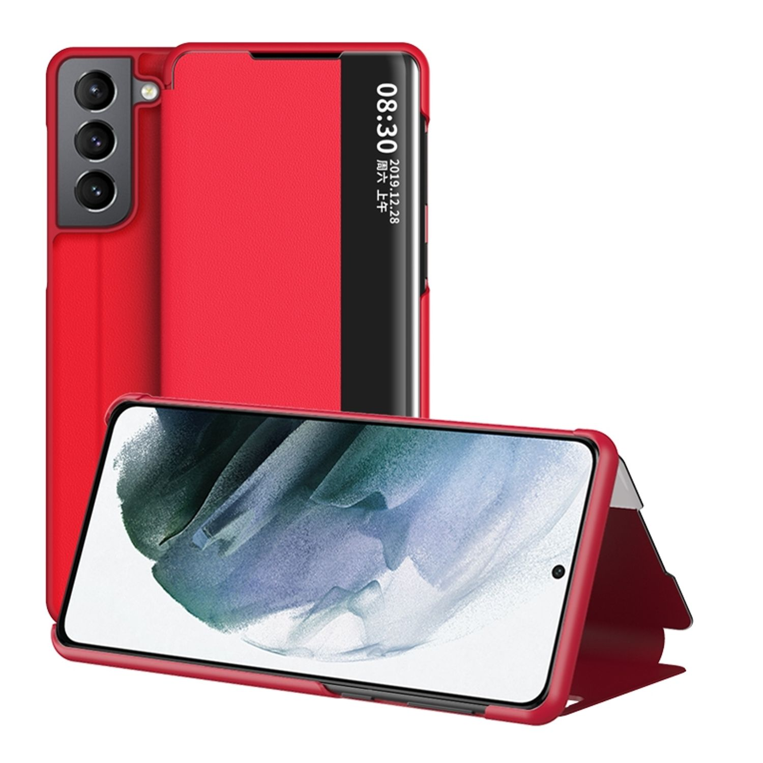 KÖNIG DESIGN Book Case, Samsung, Galaxy 5G, Bookcover, Rot S22