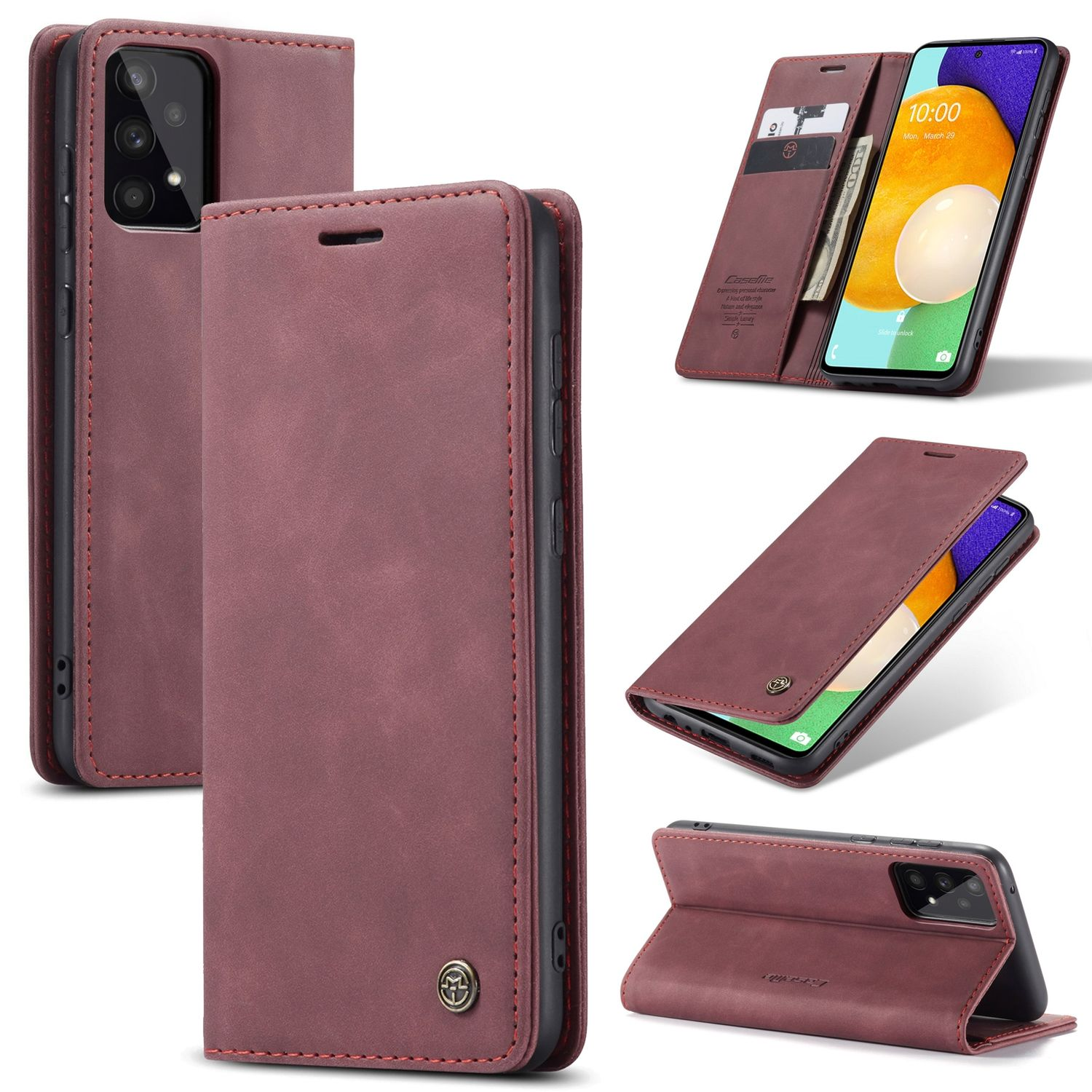 KÖNIG DESIGN Book Bookcover, Galaxy A53 5G, Case, Samsung, Weinrot