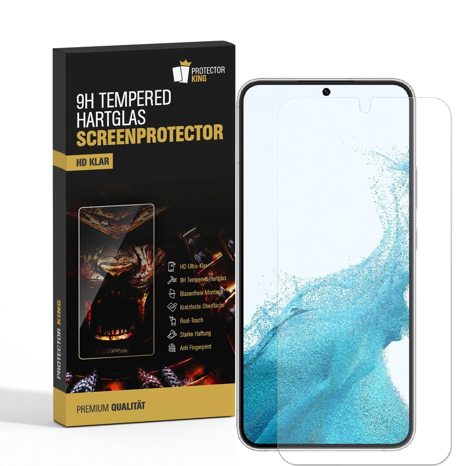 S22) PROTECTORKING Samsung 9H HD-Klar Samsung Galaxy Displayschutzfolie(für Schutzglas 6x