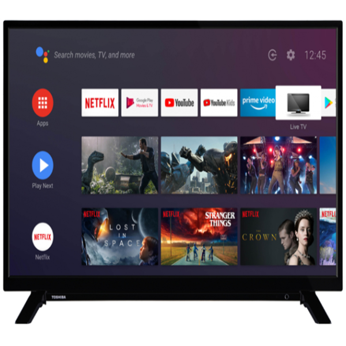 TV LED 32" - 32WA2063DG TOSHIBA, HD, Quad Core, DVB-T2 (H.265)Sí, Negro