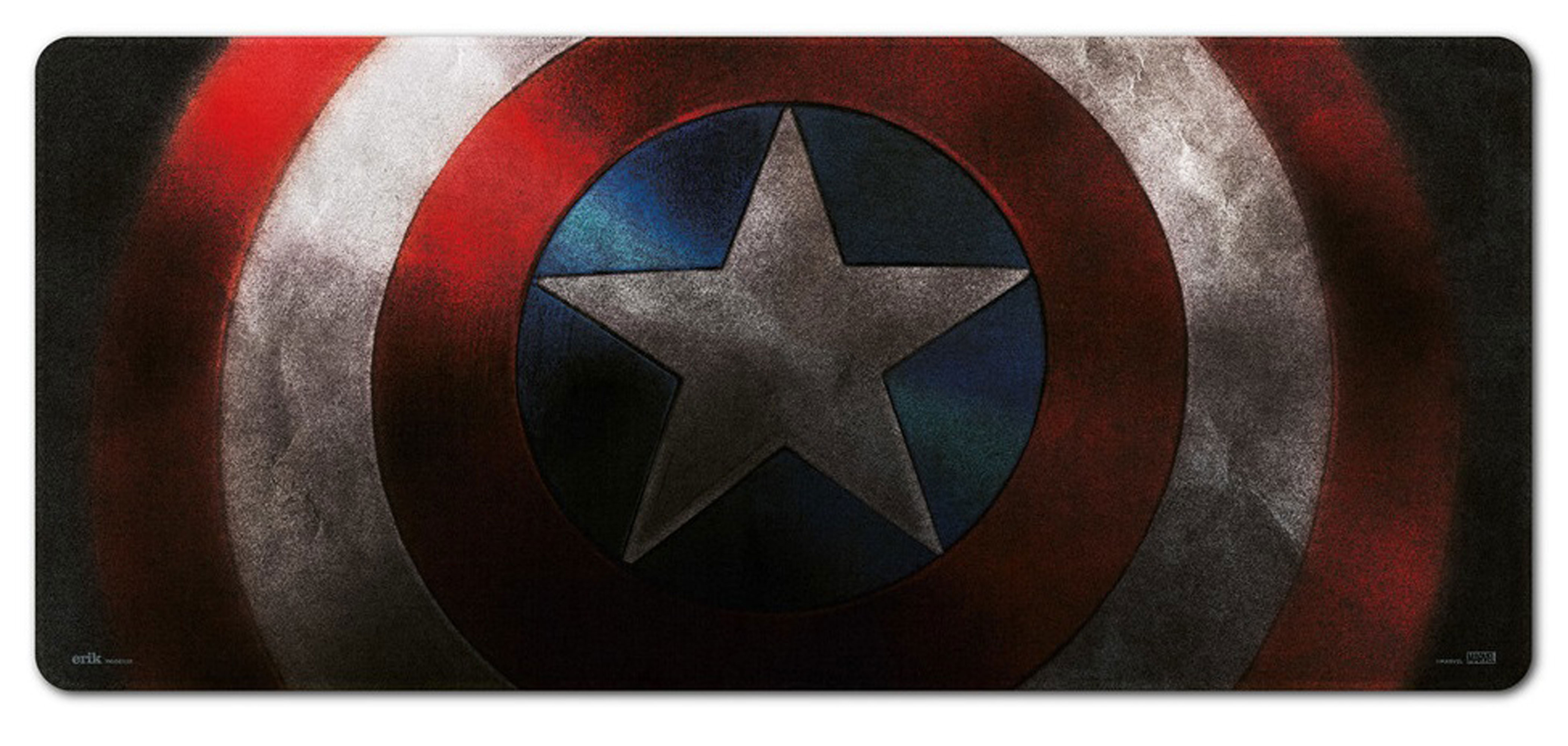 Captain America-Mauspad. Rotes, weißes und blaues kreisförmiges Design.