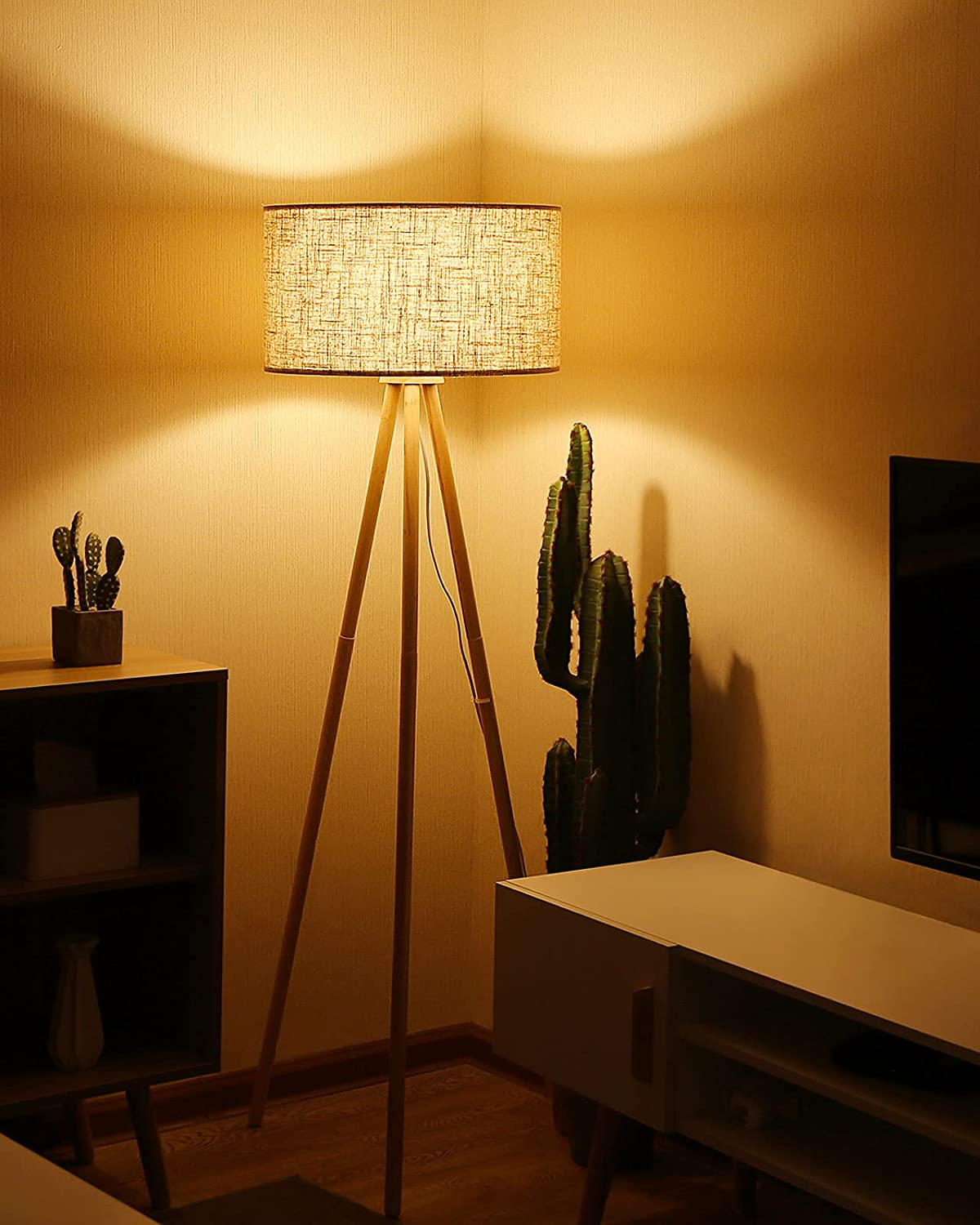 TOMONS Stehlampe Holz Stativ für Stehlampe aus Stil Das Wohnzimmer, Schlafzimmer, Skandinavischer
