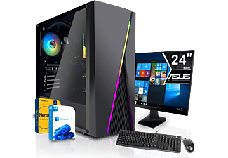 SYSTEMTREFF Gaming Komplett, Komplett PC mit i5-11500 Prozessor, 16 GB RAM, 256 GB mSSD, 500 GB HDD, Nvidia Geforce GTX 1660 Ti 6GB, 6 GB